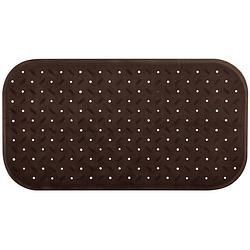 Foto van Msv douche/bad anti-slip mat badkamer - rubber - bruin - 36 x 76 cm - badmatjes