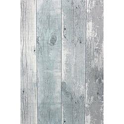 Foto van Topchic behang wooden planks grijs en blauw