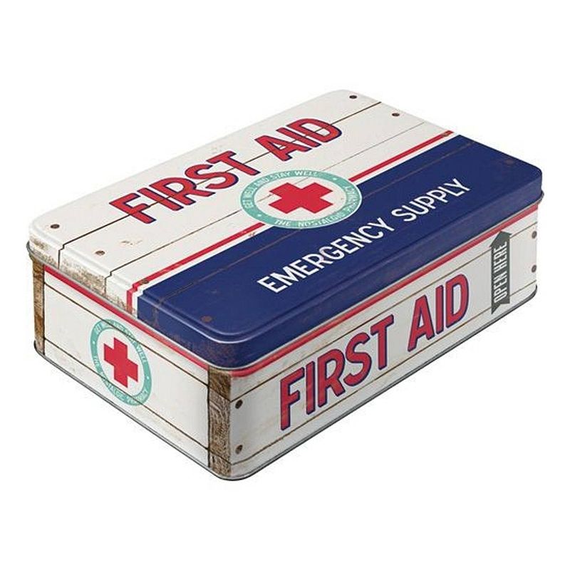 Foto van Metalen opbergblik first aid - voorraadblikken