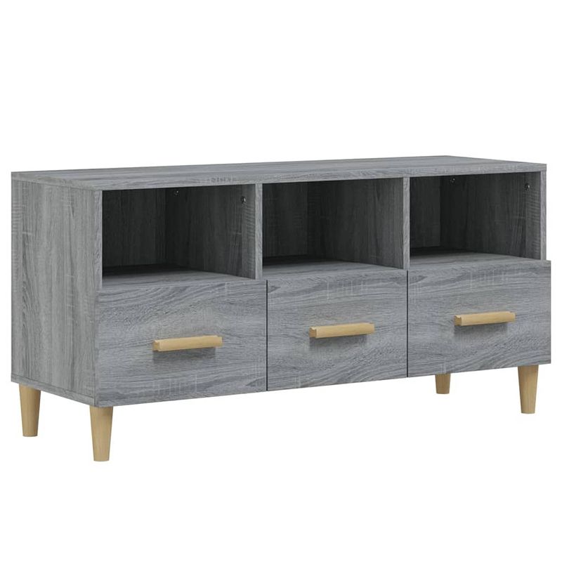 Foto van Vidaxl tv-meubel 102x36x50 cm bewerkt hout grijs sonoma eikenkleurig