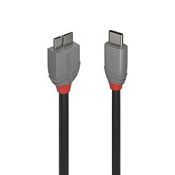 Foto van Lindy usb-kabel usb 3.2 gen1 (usb 3.0 / usb 3.1 gen1) usb-c stekker, usb-micro-b stekker 0.5 m zwart 36620