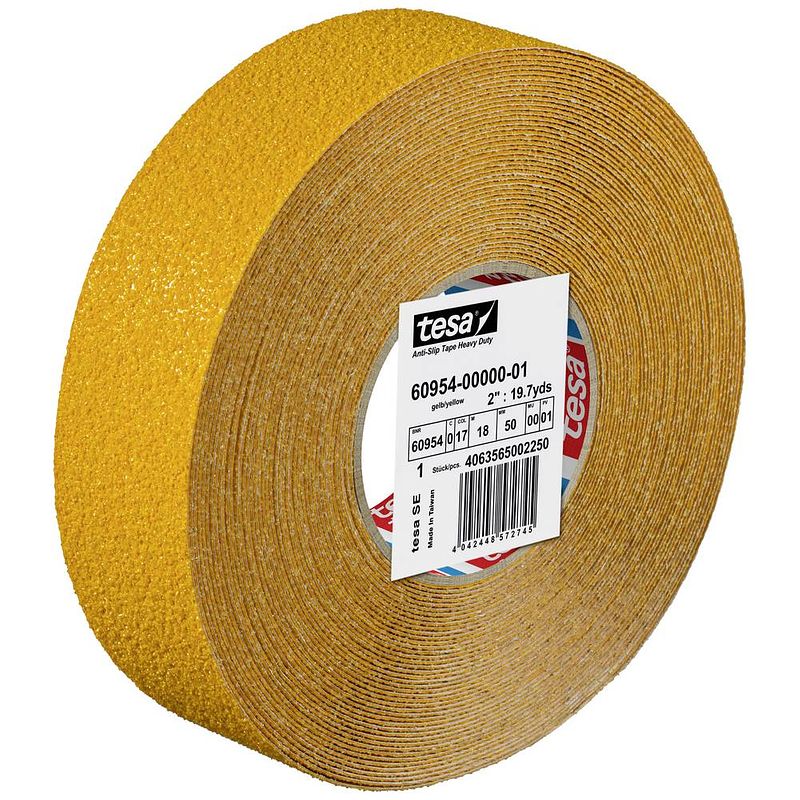 Foto van Tesa anti-rutsch 60954-00000-01 anti-sliptape tesa geel (l x b) 18 m x 50 mm 1 stuk(s)