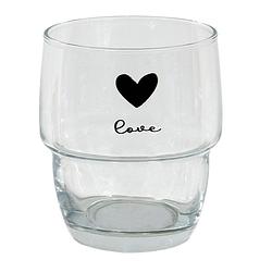 Foto van Clayre & eef waterglas 100 ml transparant glas hart love drinkbeker drinkglas transparant drinkbeker drinkglas