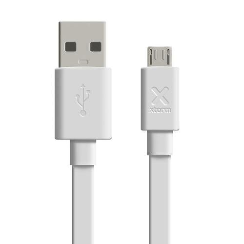 Foto van Xtorm flat usb to micro usb cable (1m) white - overig (8718182274653)