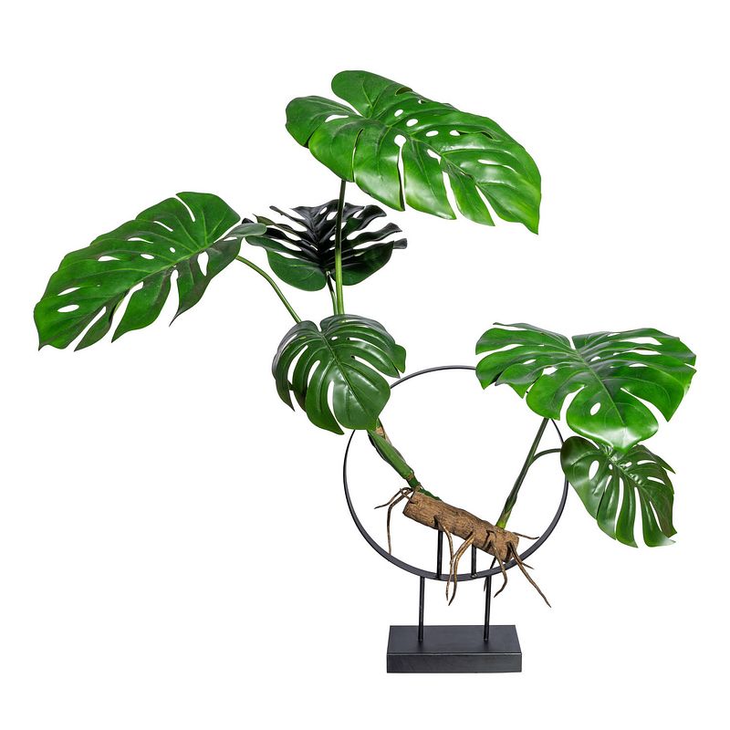 Foto van Kopu® kunstplant philodendron 100 cm - 8 bladeren - op standaard