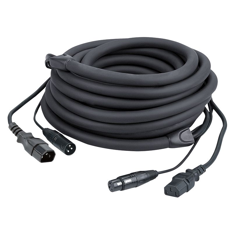 Foto van Dap fp12 iec & xlr male - iec & xlr female 1.5 meter zwart