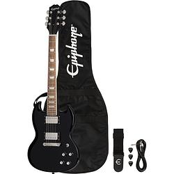 Foto van Epiphone power players sg dark matter ebony 7/8 elektrische gitaar met gigbag, strap, kabel en plectrums