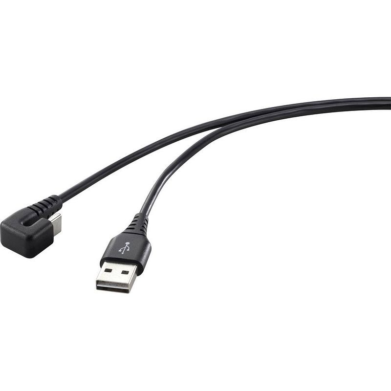 Foto van Renkforce usb-kabel usb 2.0 usb-c® stekker, usb-a stekker 1.00 m zwart rf-4609276