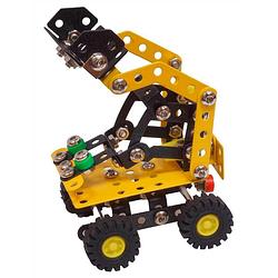 Foto van Metal techno bouwpakket loader max 13 cm staal geel/zwart 183-delig