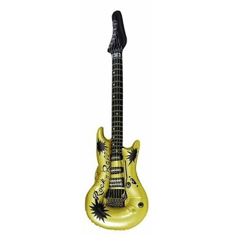 Foto van Opblaasbare gitaar goud 106 cm - opblaasfiguren