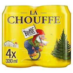 Foto van La chouffe blond belgisch bier blik 4 x 330ml bij jumbo
