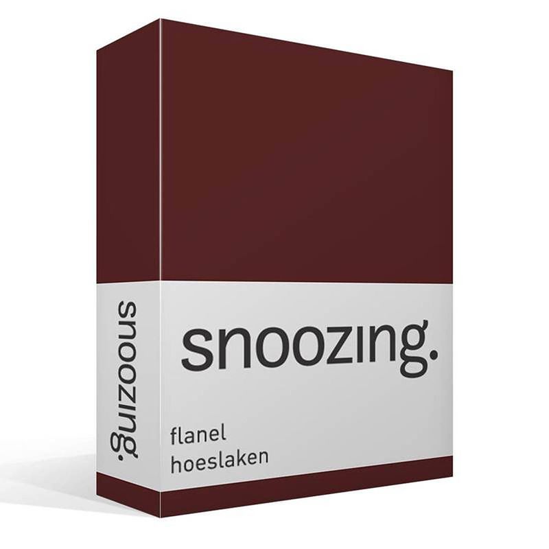 Foto van Snoozing - flanel - hoeslaken - 180x210/220 cm - aubergine