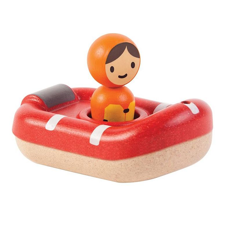 Foto van Plan toys houten badspeelgoed kustwacht boot