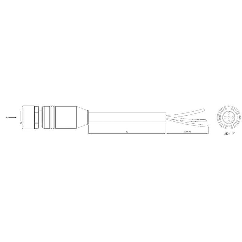 Foto van Te connectivity 1-2273043-1 sensor/actuator connector, geassembleerd m12 aantal polen: 3 bus, recht 1.50 m 1 stuk(s)