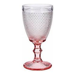 Foto van Wijnglas roze transparant glas 330 ml