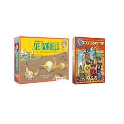 Foto van Spellenbundel - bordspel - 2 stuks - de gorgels spel het ondergrondse avontuur & carcassonne junior