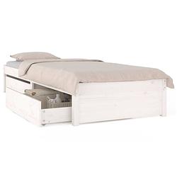 Foto van The living store - bedframe - bedframe - 195.5 x 95.5 x 31 cm - massief grenenhout