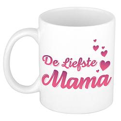 Foto van De liefste mama kado mok / beker voor moederdag / verjaardag - roze hartjes - feest mokken