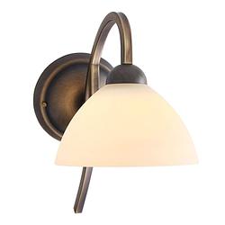 Foto van Klassieke wandlamp - steinhauer - glas - klassiek - e27 - l: 28cm - voor binnen - woonkamer - eetkamer - brons