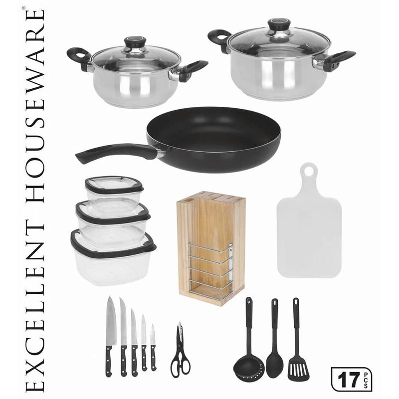 Foto van Excellent houseware 17-delige keuken starter set