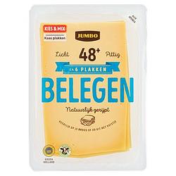 Foto van 2 voor € 4,50 | jumbo belegen kaas 48+ plakken 190g aanbieding bij jumbo