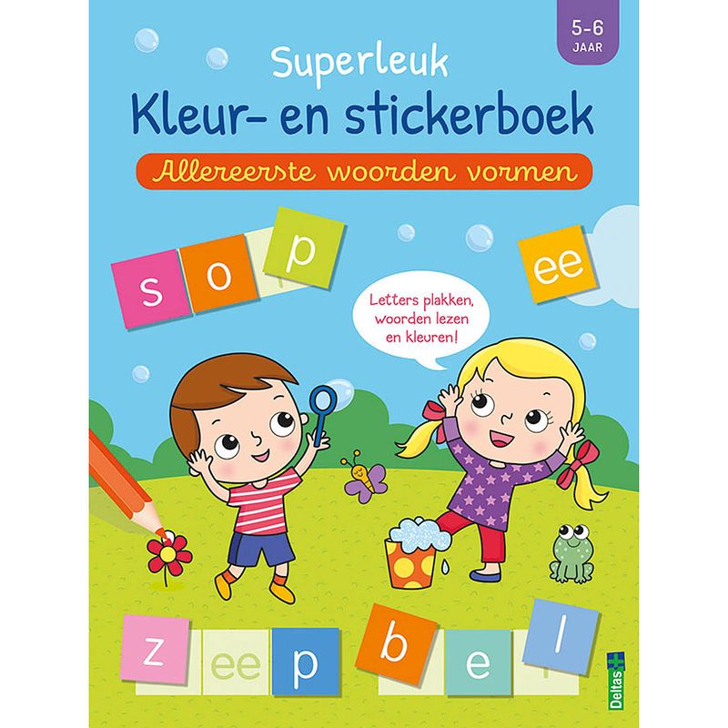 Foto van Deltas superleuk kleur- en stickerboek - allereerste woorden vormen