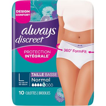 Foto van Always discreet broekjes voor urineverlies normal l 10 stuks bij jumbo