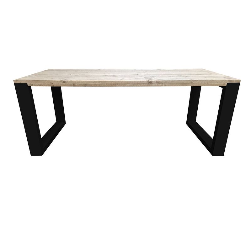 Foto van Wood4you - eettafel new orleans - industrial - wood - 210/90 cm - 210/90 cm zwart - eettafels