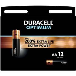 Foto van Duracell batterij optimum aa, blister van 12 stuks 8 stuks