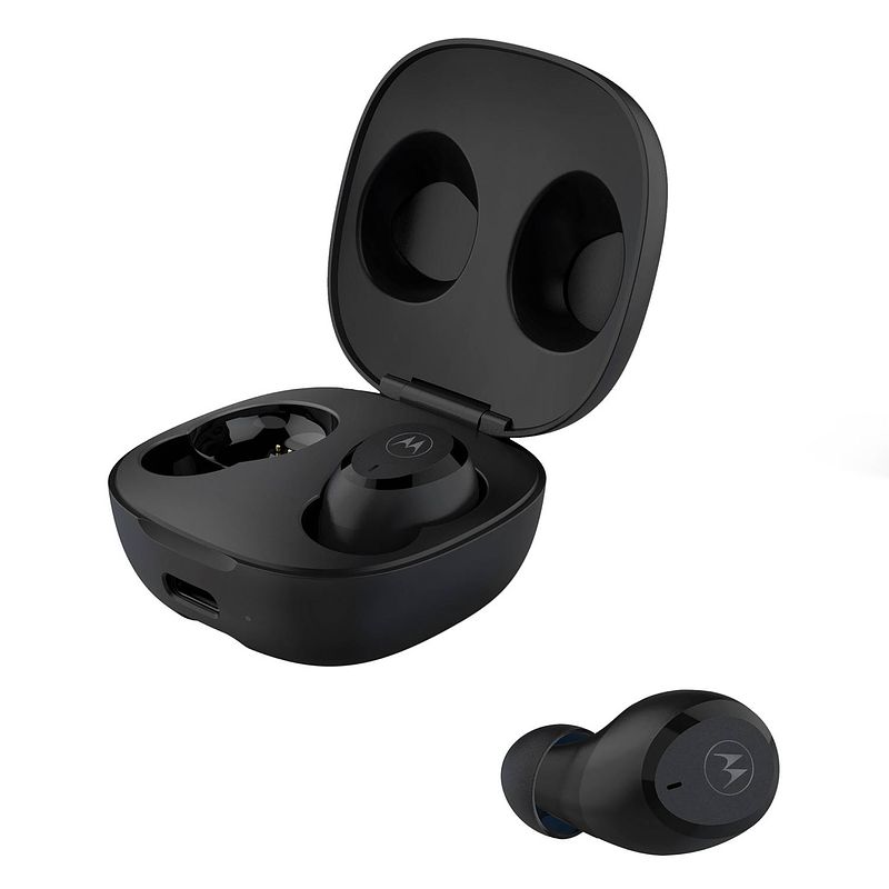 Foto van Motorola motobuds sh067 - draadloze oordopjes - waterproof - 18 uur speeltijd - zwart