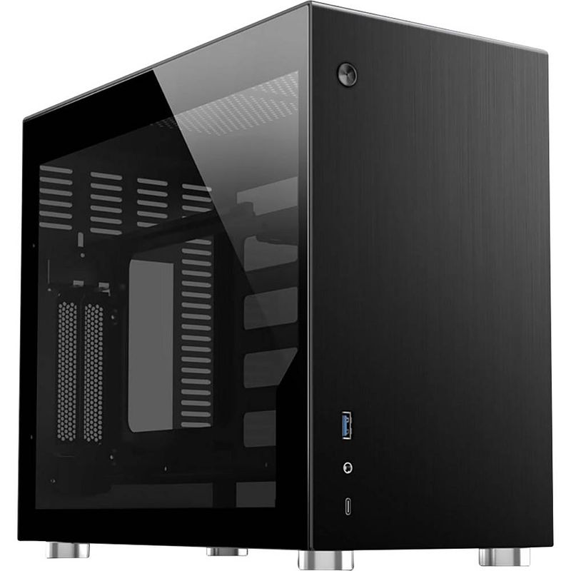 Foto van Jonsbo v10-g black mini-tower behuizing, gaming-behuizing zwart