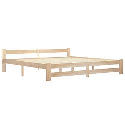 Foto van The living store massief grenenhouten bedframe - 204 x 207 x 55 cm - stevig en duurzaam - geschikt voor matras van 200