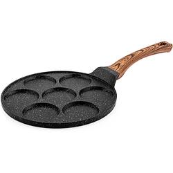 Foto van Westinghouse pannenkoekenpan inductie - 26cm crêpe maker - 7 gaten pancakepan - zwart marmer