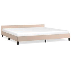 Foto van The living store bedframe - kunstleren cappuccino - 203 x 206 cm - stabiele poten