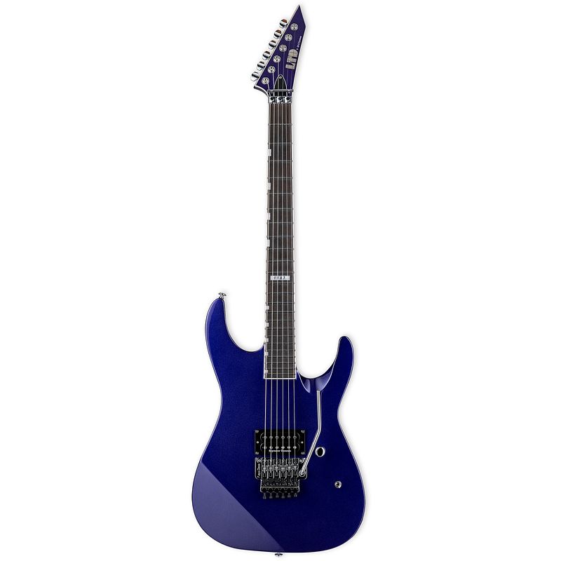 Foto van Esp ltd m-1 custom 's87 dark metallic purple met non-recessed floyd rose en emg pa-2 boost