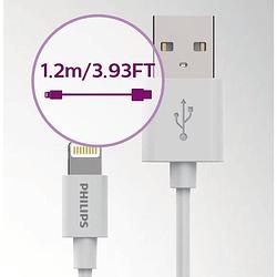 Foto van Philips apple oplaadkabel - dlc2103v - lightning usb - 1.2m - wit