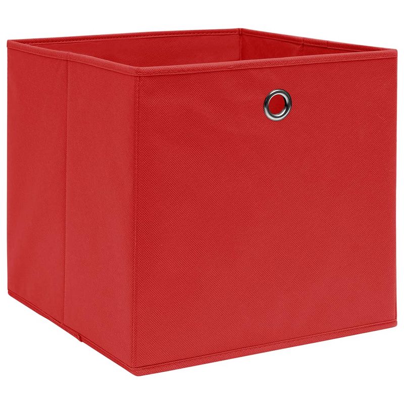 Foto van The living store opbergbox - inklapbaar - 32 x 32 x 32 cm - rood - nonwoven stof