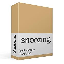 Foto van Snoozing - dubbel jersey - hoeslaken - tweepersoons - 140x200 cm - zand