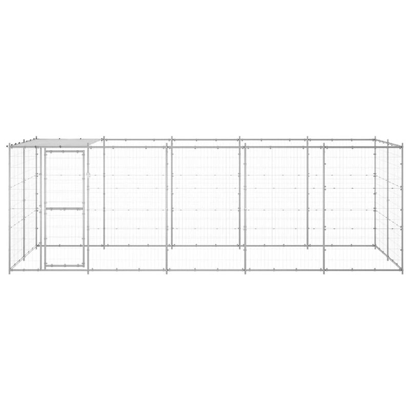 Foto van The living store hondenkennel - gegalvaniseerd staal - 550 x 220 x 180 cm - draadgaas