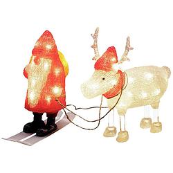 Foto van Konstsmide 6239-103 acryl figuur energielabel: g (a - g) kerstman, rendier warmwit led rood, wit