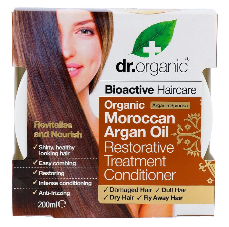 Foto van Dr organic moroccan argan oil restorative treatment conditioner