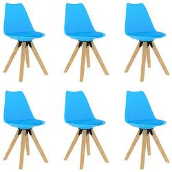 Foto van Vidaxl eetkamerstoelen 6 st blauw