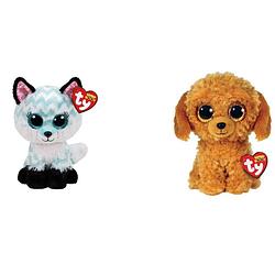 Foto van Ty - knuffel - beanie boo'ss - atlas fox & golden doodle dog