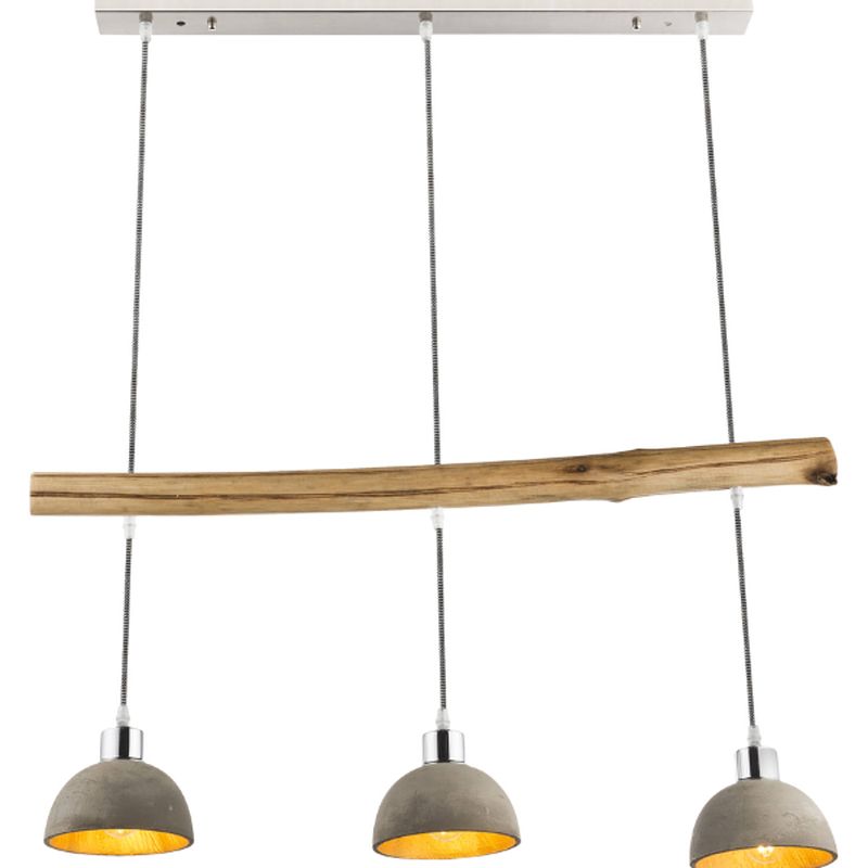 Foto van Moderne hanglamp jebel - l:85cm - e27 - metaal - grijs