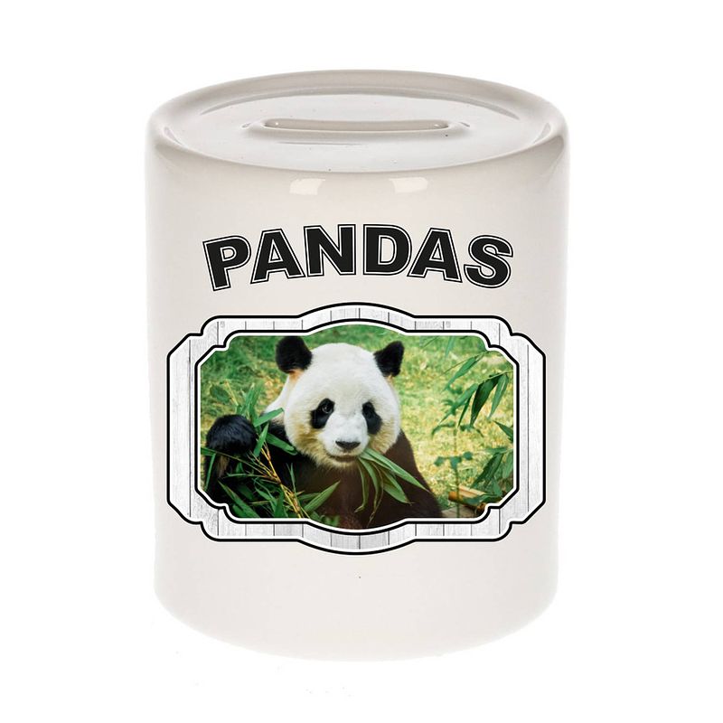 Foto van Dieren panda spaarpot - pandas/ pandaberen spaarpotten kinderen 9 cm - spaarpotten