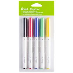 Foto van Cricut explore/maker fine point 5-pack classics stiftset zwart, rood, blauw, groen, geel