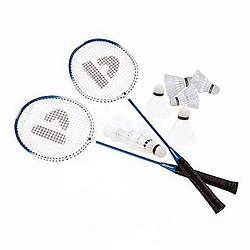 Foto van Donnay badminton set blauw met 9x shuttles en opbergtas - badmintonsets