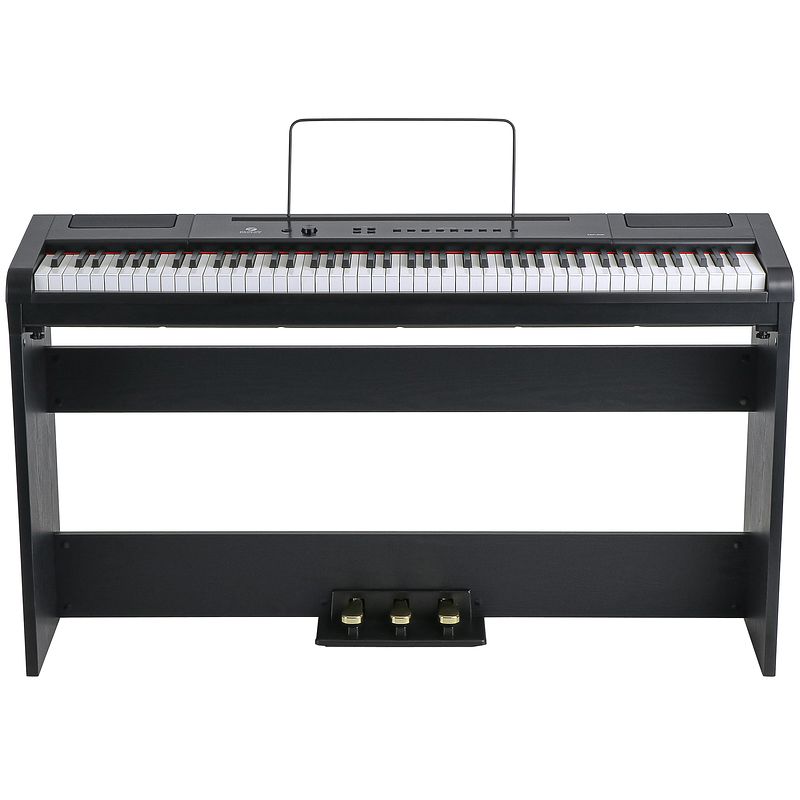 Foto van Fazley fsp-500-bk set digitale piano zwart met onderstel