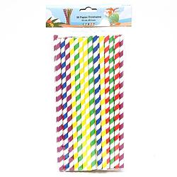 Foto van Drinkrietjes - papier - set 50x - multicolor kleuren - 23 cm - verjaardag/feestje - drinkrietjes