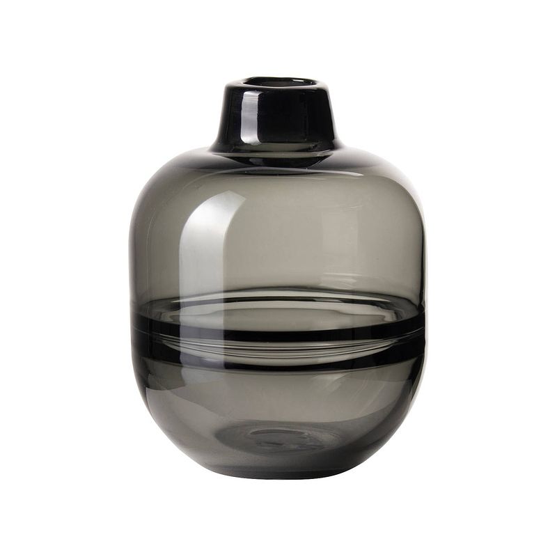 Foto van Gusta vaas glas met lijn ø12x19cm grijs
